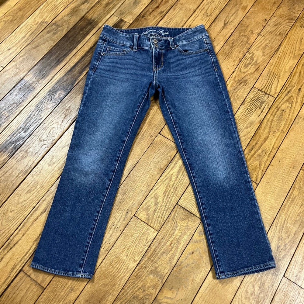 American Eagle Outfitters Dark Blue Wide Leg Jeans